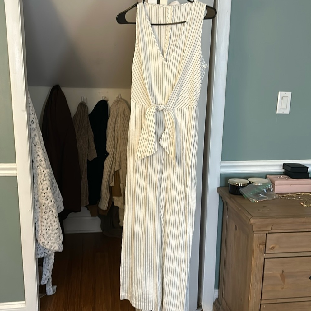Pinstriped Jumpsuit